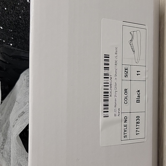 Women's 11 black sequin shoes - Picture 6 of 7